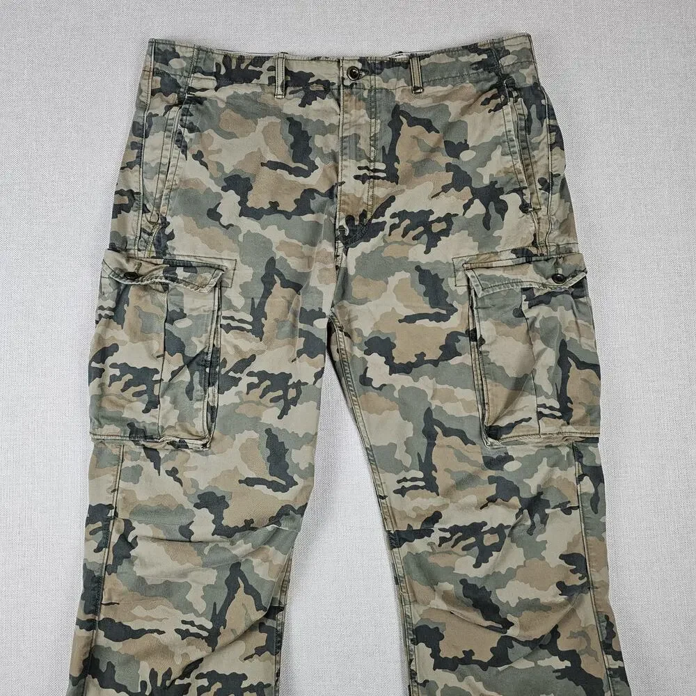 Levi's Cargo Pants Men's 38×31 Green/Brown Camouflage Paratrooper